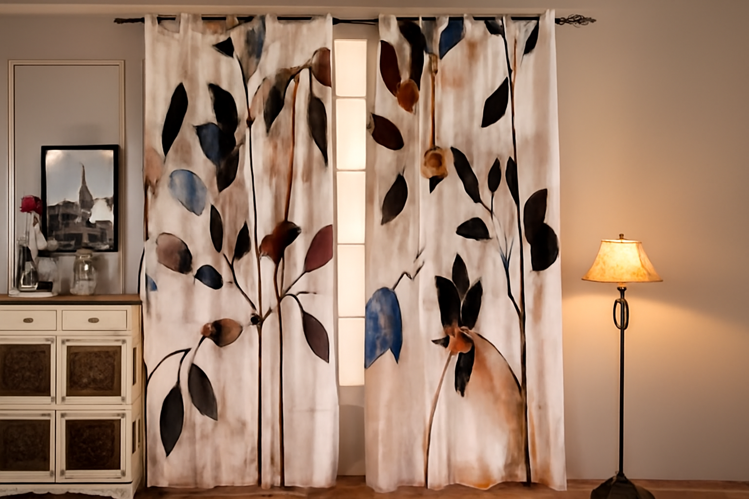 SUBRTEX Printed Darkening Curtain for Living Room