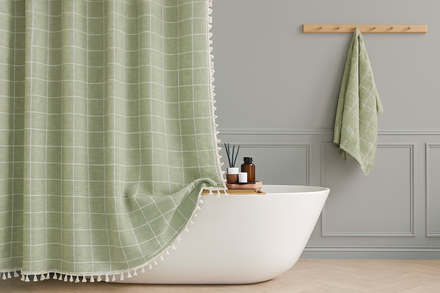BTTN Boho Shower Stall shower Curtain