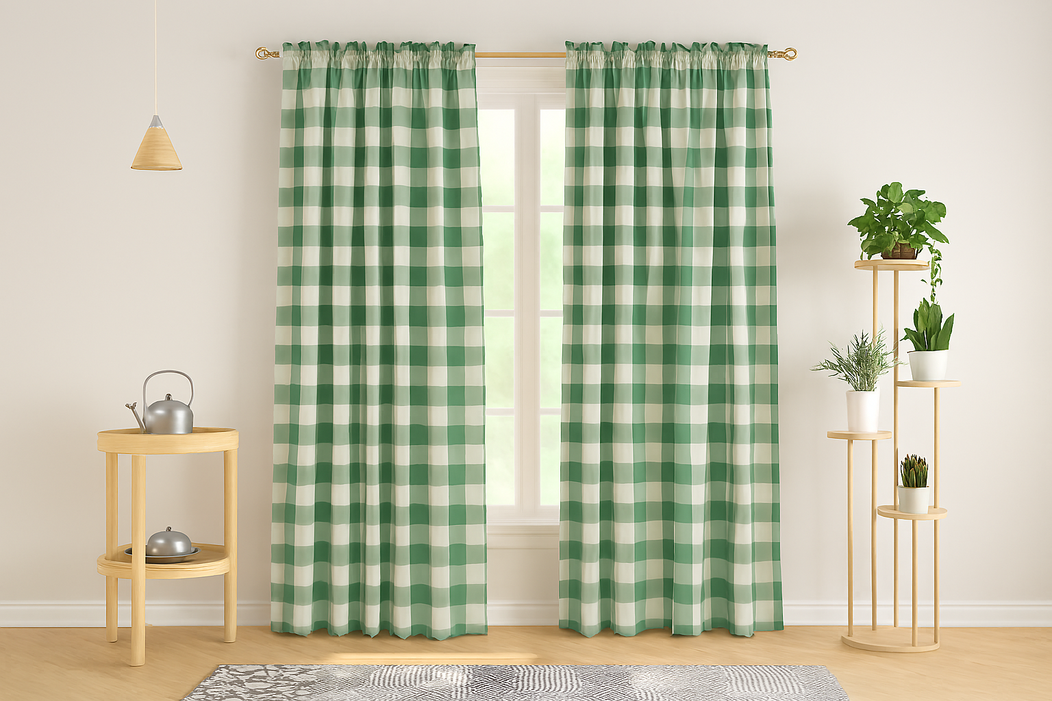 Buffalo Check Cotton Curtain