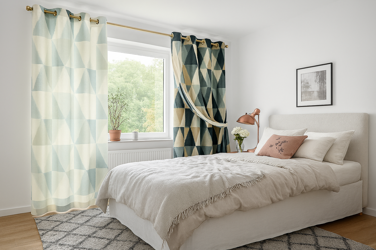 Leeva Grommet Double Layered Curtains
