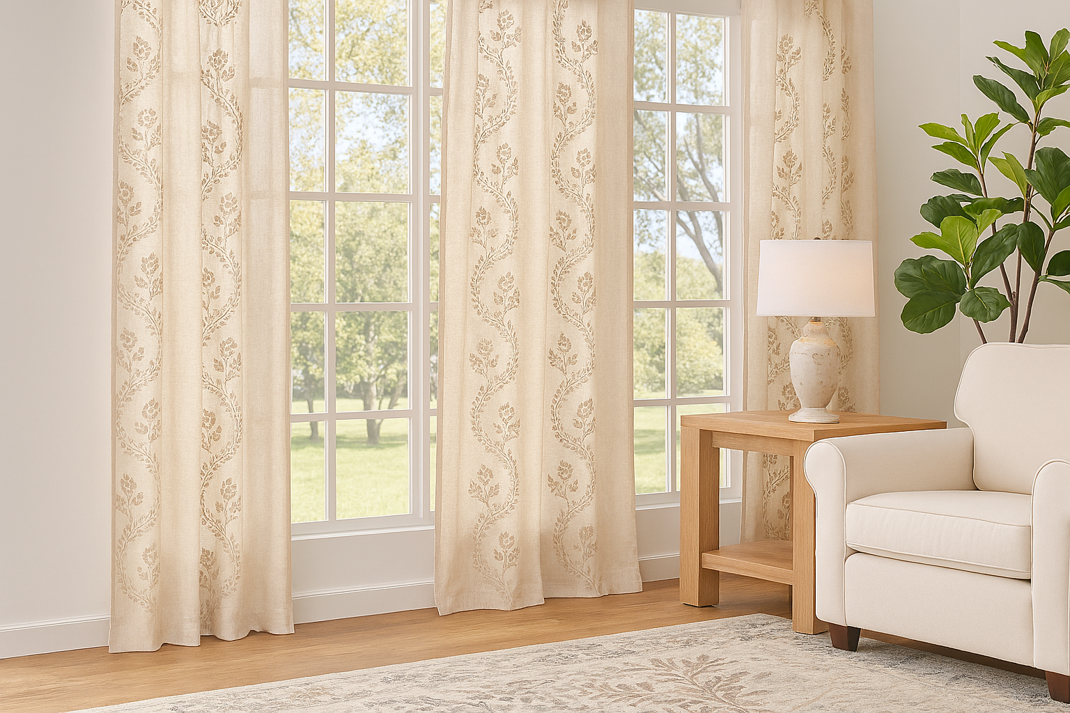 jinchan Belrose Linen Curtains for living room