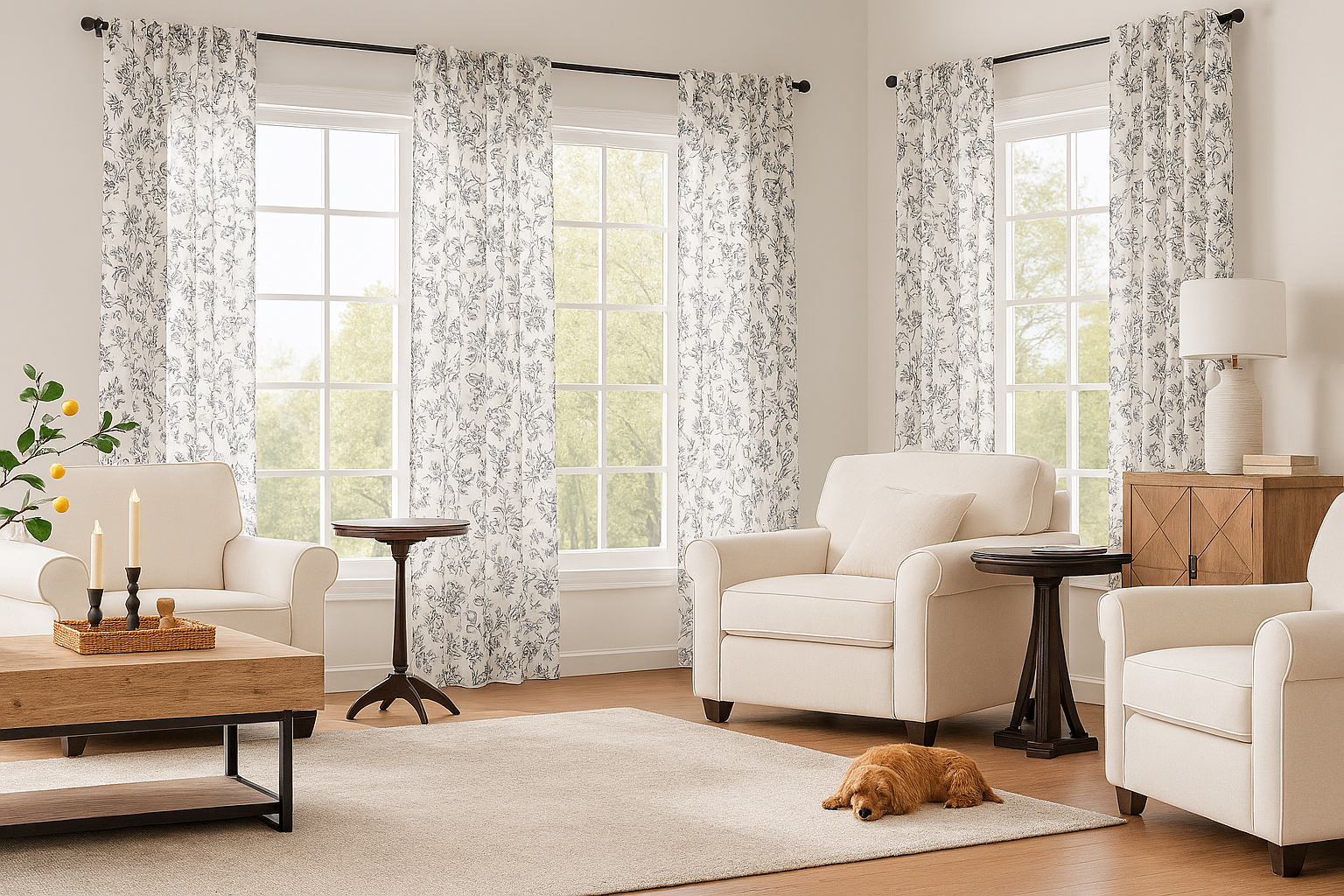 jinchan Linen Blend Curtains for living room